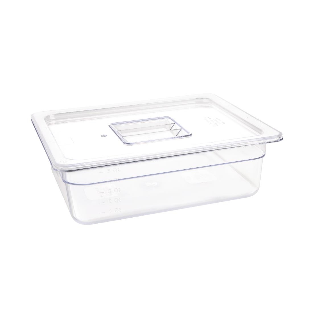 Vogue polycarbonaat 1/2 gastronorm container 100mm transparant