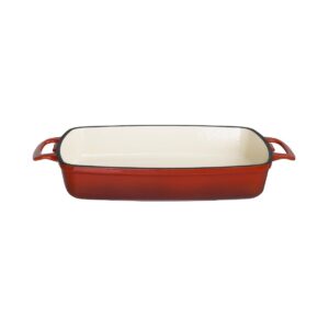 Vogue rechthoekige gietijzeren ovenschaal rood 2,8Ltr