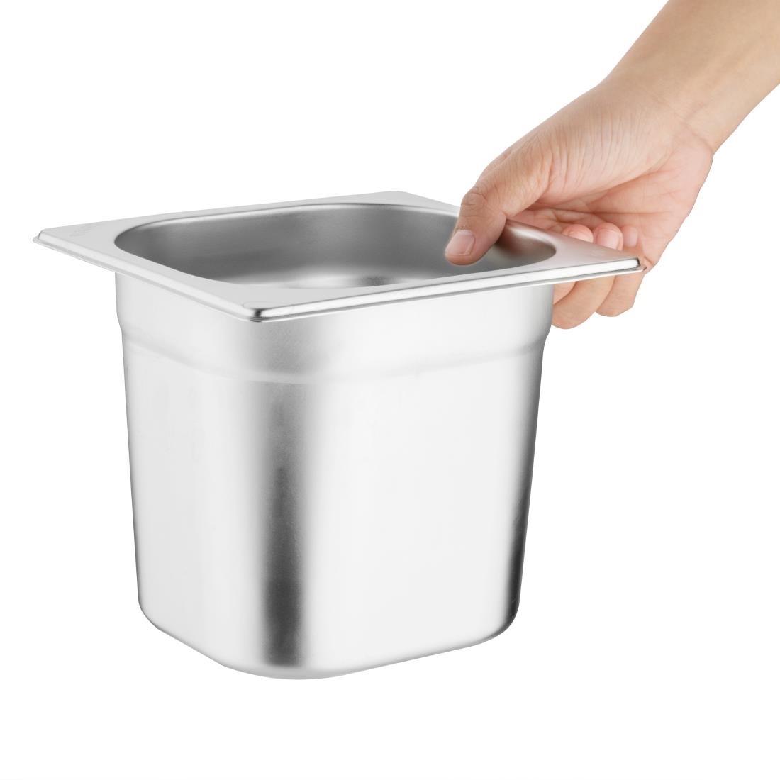 Vogue roestvrijstalen gastronorm bakset met deksels 1/6 (6 stuks)