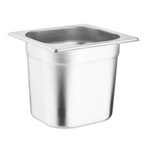Vogue roestvrijstalen gastronorm bakset met deksels 1/6 (6 stuks)