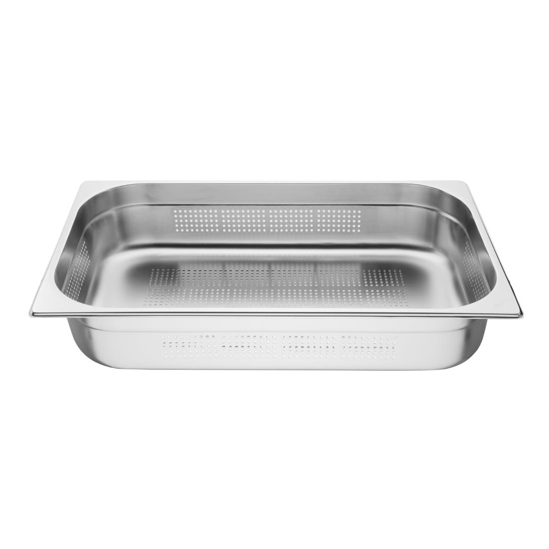 Vogue roestvrijstalen geperforeerde 1/1 gastronorm bak 100mm