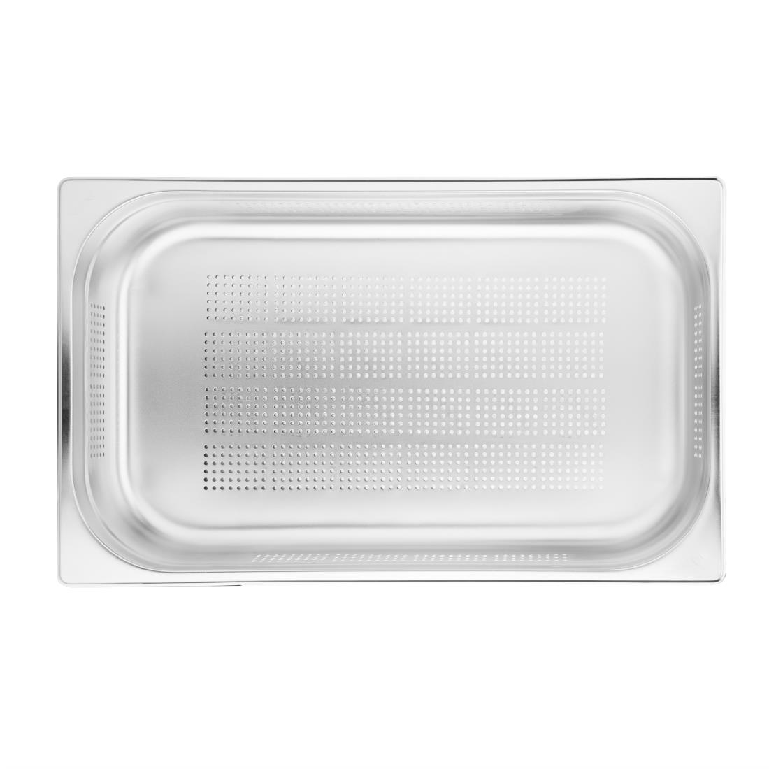 Vogue roestvrijstalen geperforeerde 1/1 gastronorm bak 100mm