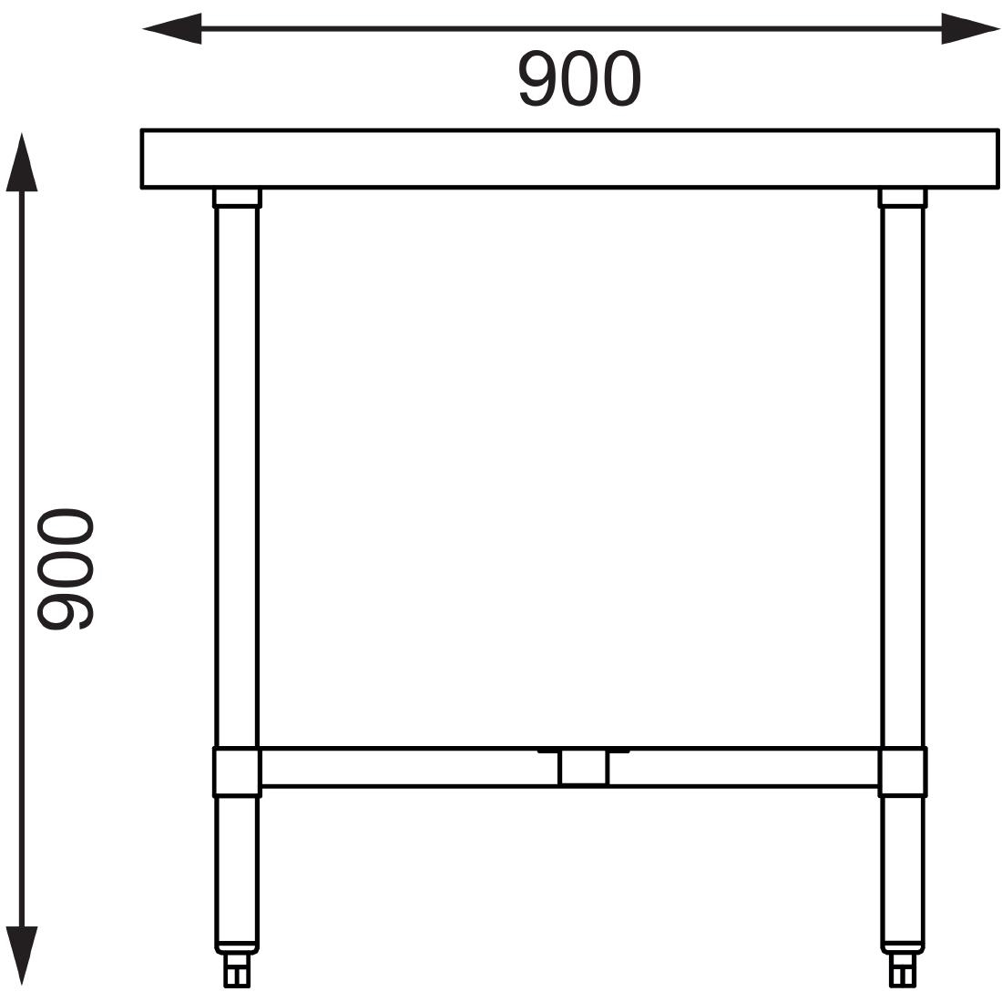 Vogue roestvrijstalen middentafel 1800mm
