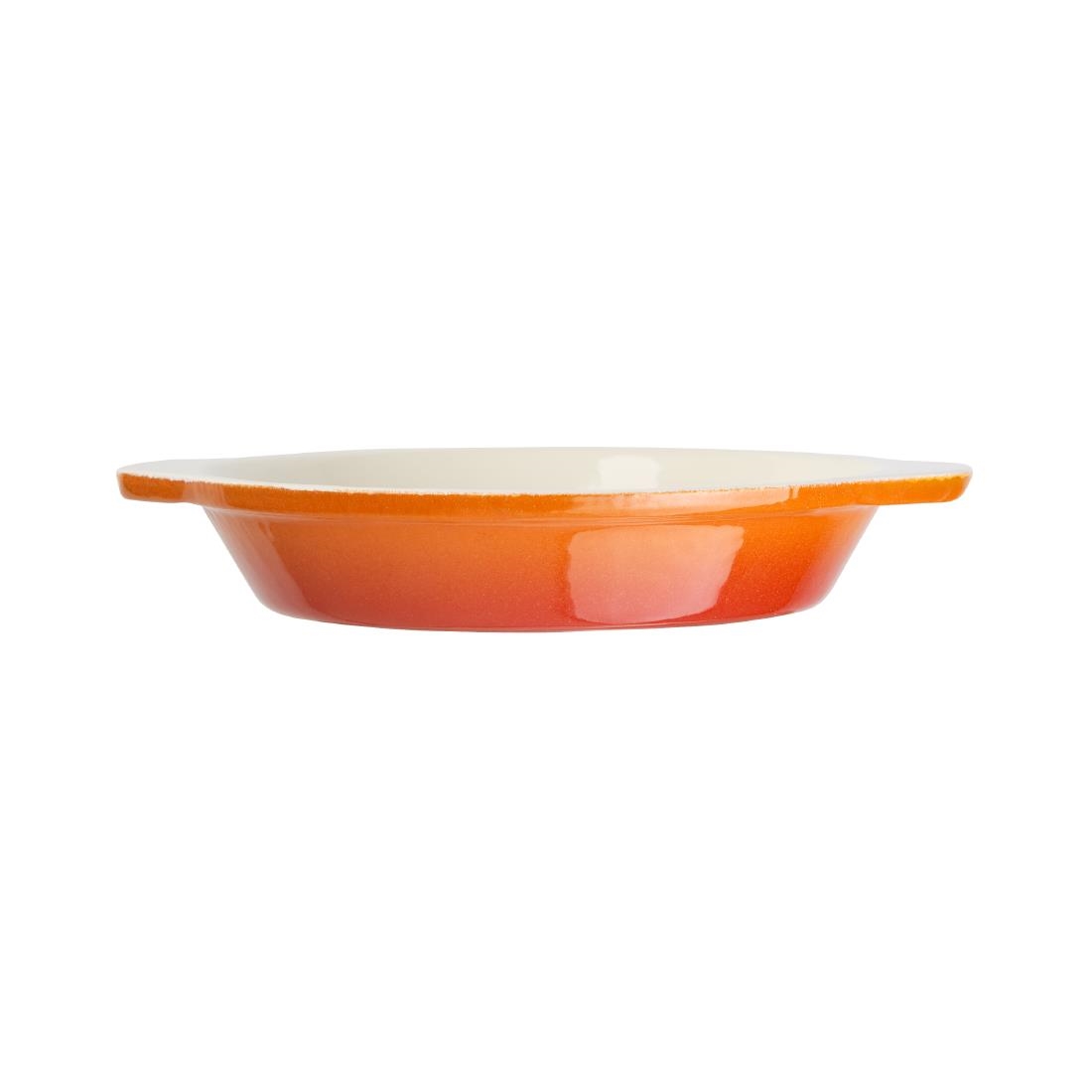 Vogue ronde gietijzeren gratineerschaal oranje 0,4Ltr