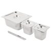 Vogue RVS Gastronorm Bakken Set 2x 1/6 en 2/3 Met Deksels