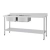 Vogue RVS spoeltafel dubbele spoelbak aan linkerzijde 180x60cm