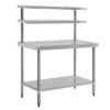 Vogue RVS werktafel met wandplanken 120cm