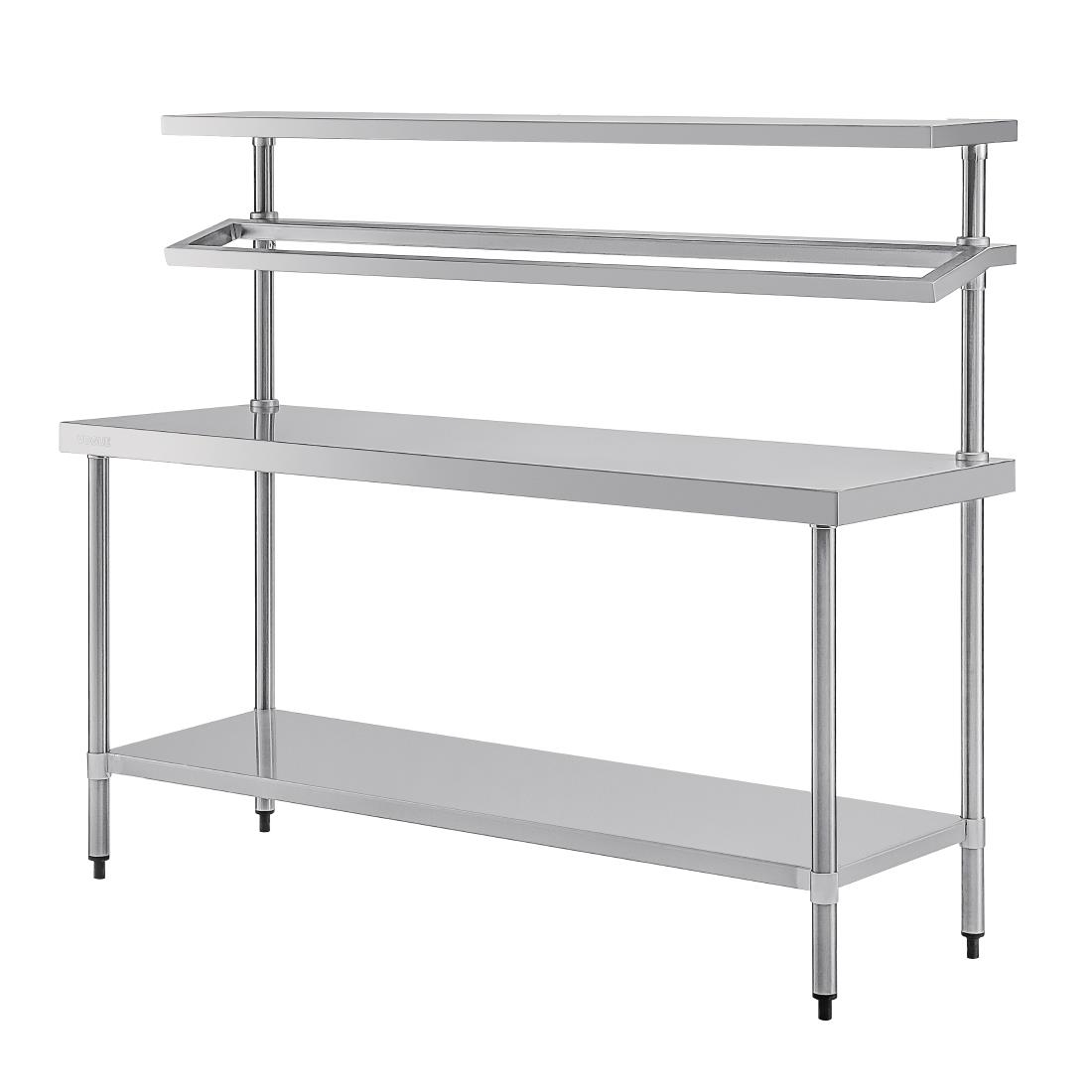 Vogue RVS werktafel met wandplanken groot
