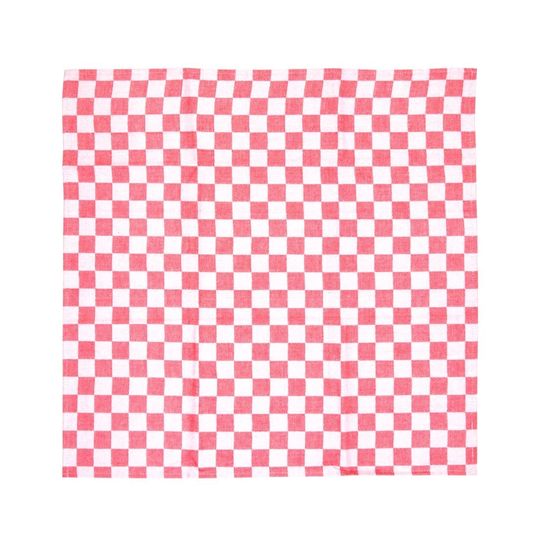 Vogue theedoek rood geblokt