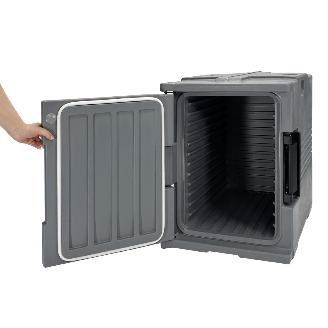 Vogue Thermo-Box 600 Voorlader Box Zwart Voor GN Bak Afmeting - 465X610x630mm