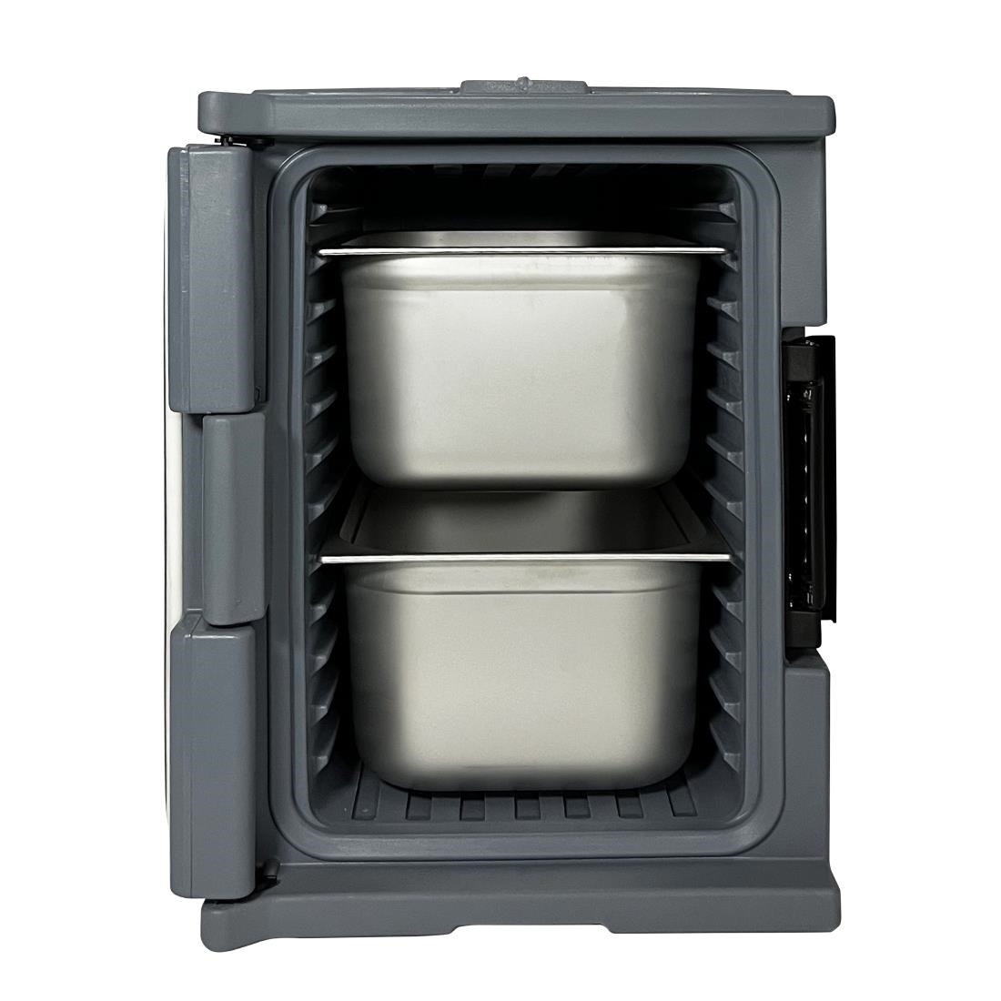Vogue Thermo-Box 600 Voorlader Box Zwart Voor GN Bak Afmeting - 465X610x630mm
