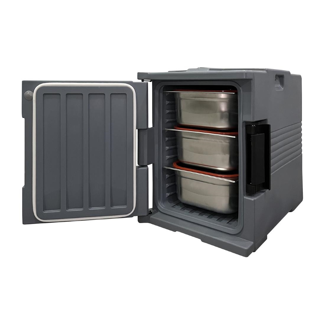 Vogue Thermo-Box 600 Voorlader Box Zwart Voor GN Bak Afmeting - 465X610x630mm