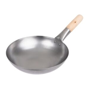 Vogue zacht stalen wok met platte bodem 25,5cm