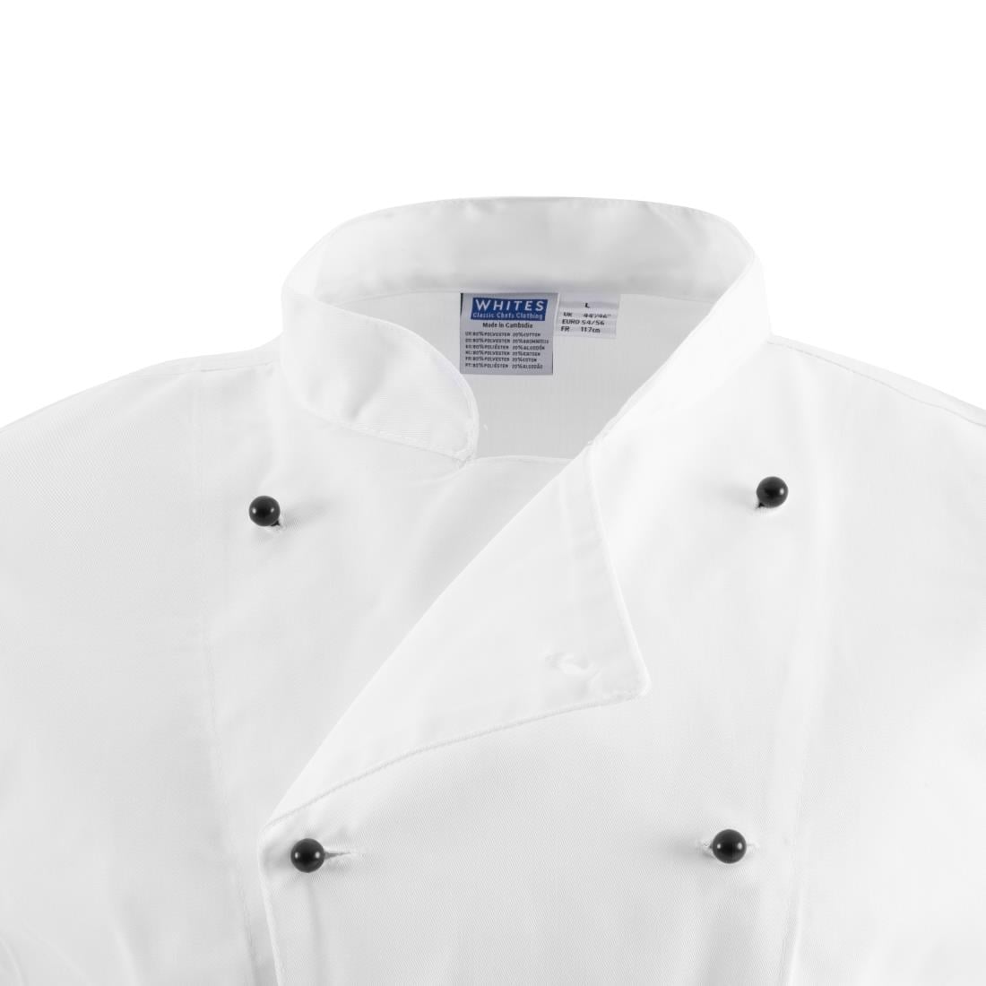 Whites Chicago unisex koksbuis korte mouw wit L
