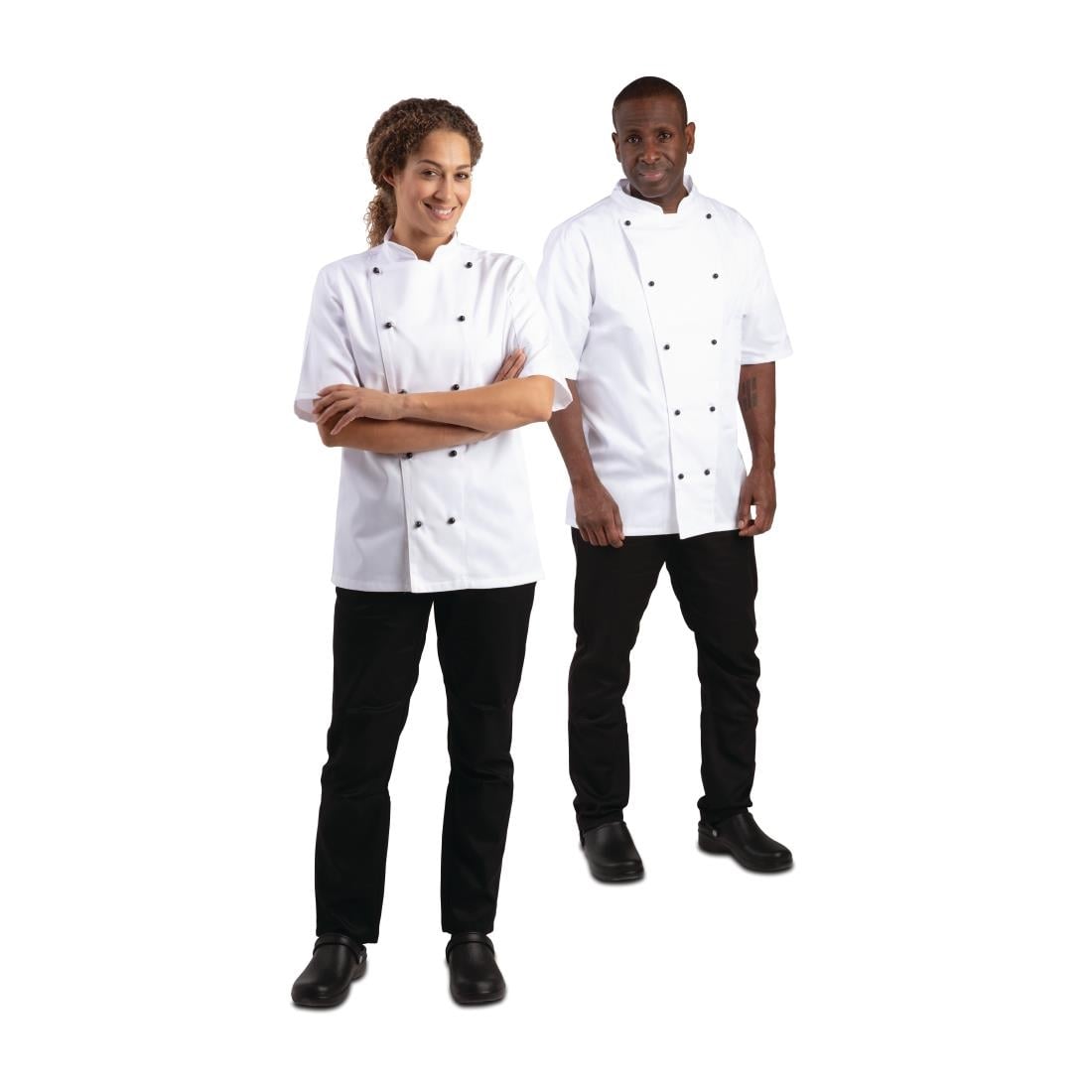 Whites Chicago unisex koksbuis korte mouw wit L