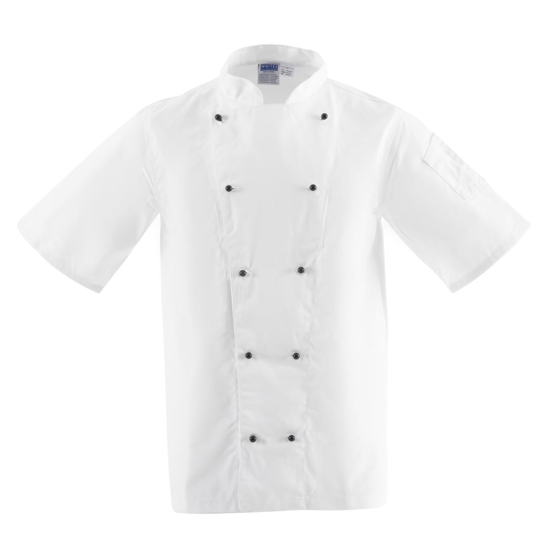 Whites Chicago unisex koksbuis korte mouw wit L