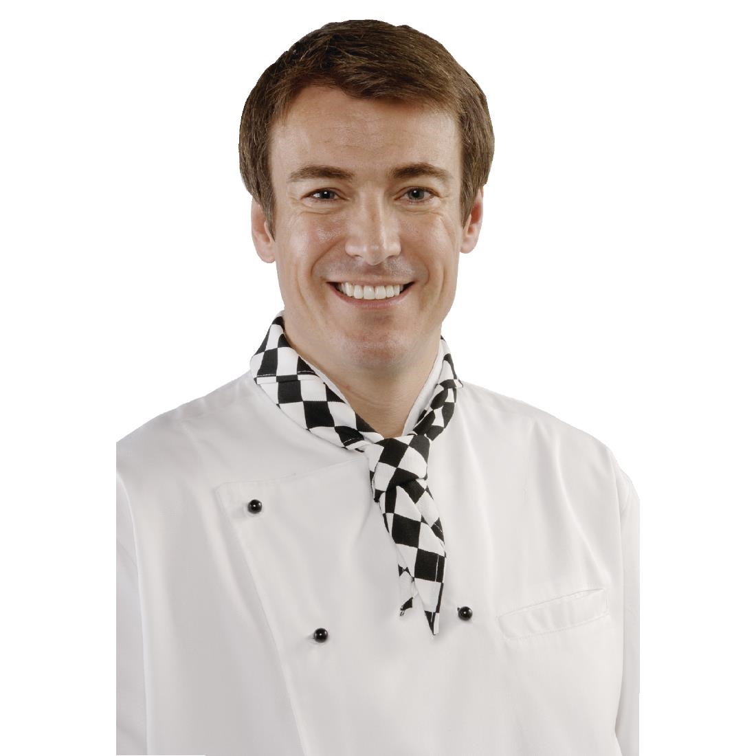 Whites halsdoek zwart-wit geruit