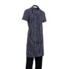 Whites halterschort blauw-wit gestreept met zak
