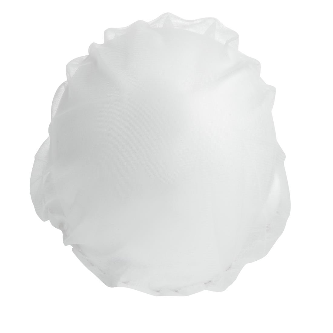 Whites nylon haarnet met klep wit
