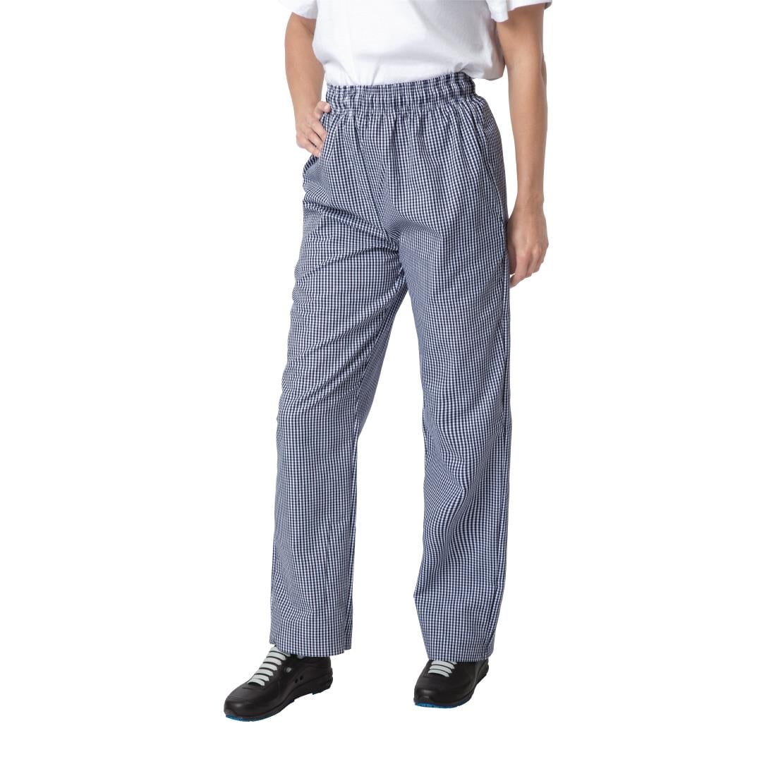 Whites Vegas unisex koksbroek blauw-wit geruit L