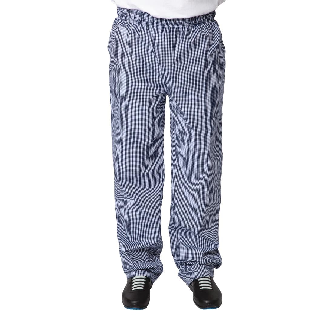 Whites Vegas unisex koksbroek blauw-wit geruit L