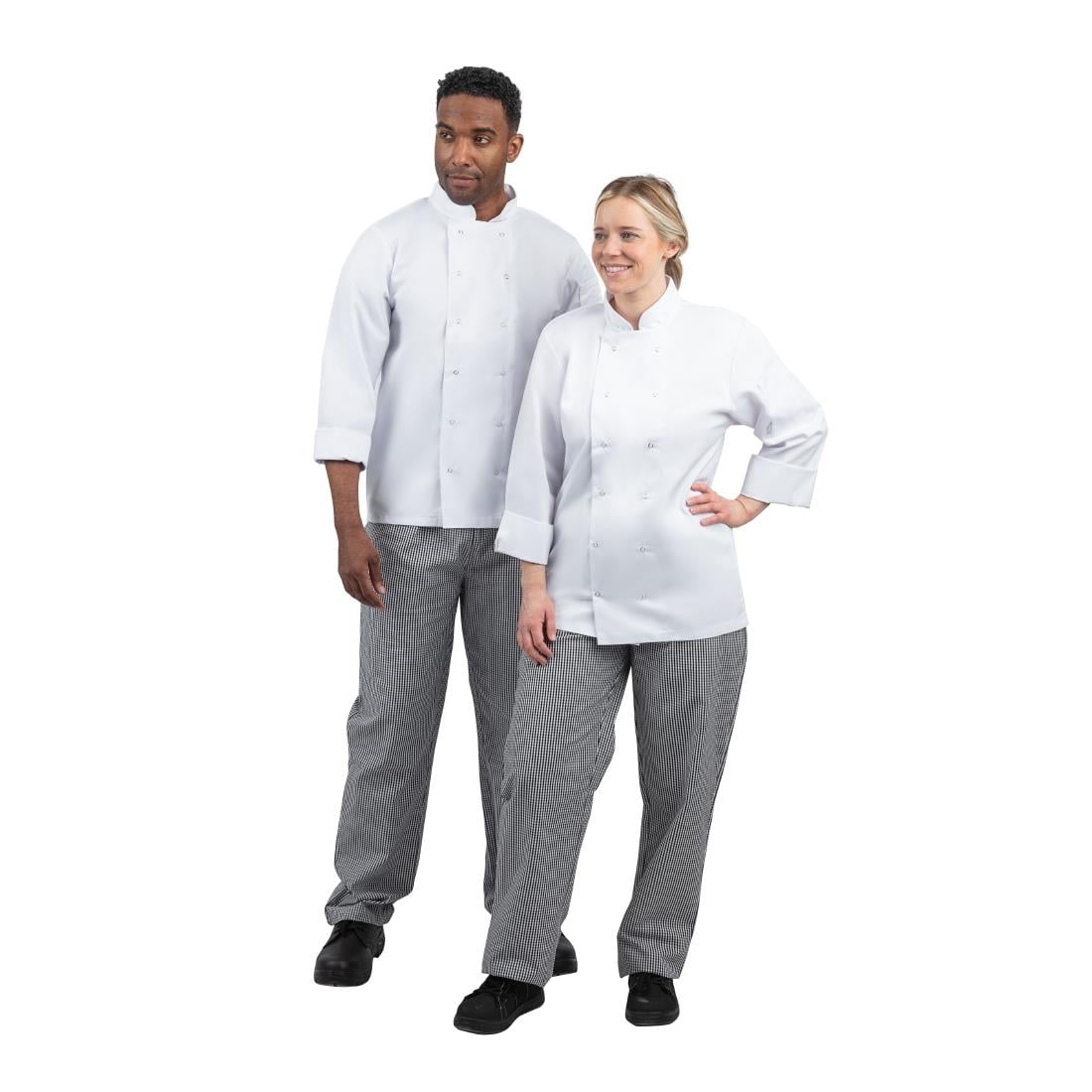 Whites Vegas unisex koksbroek zwart-wit geruit L