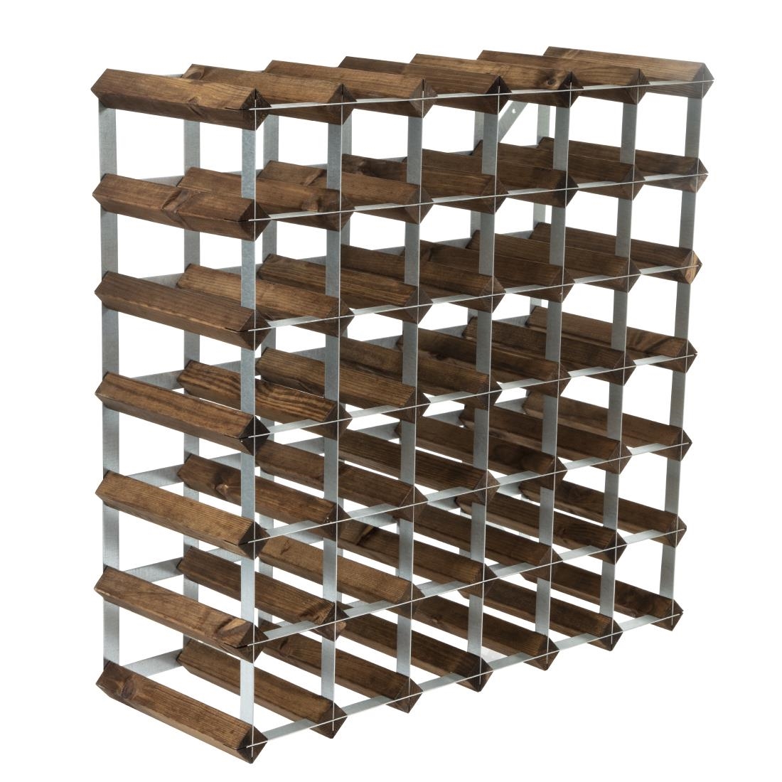 Wijnrek donker hout 42 flessen