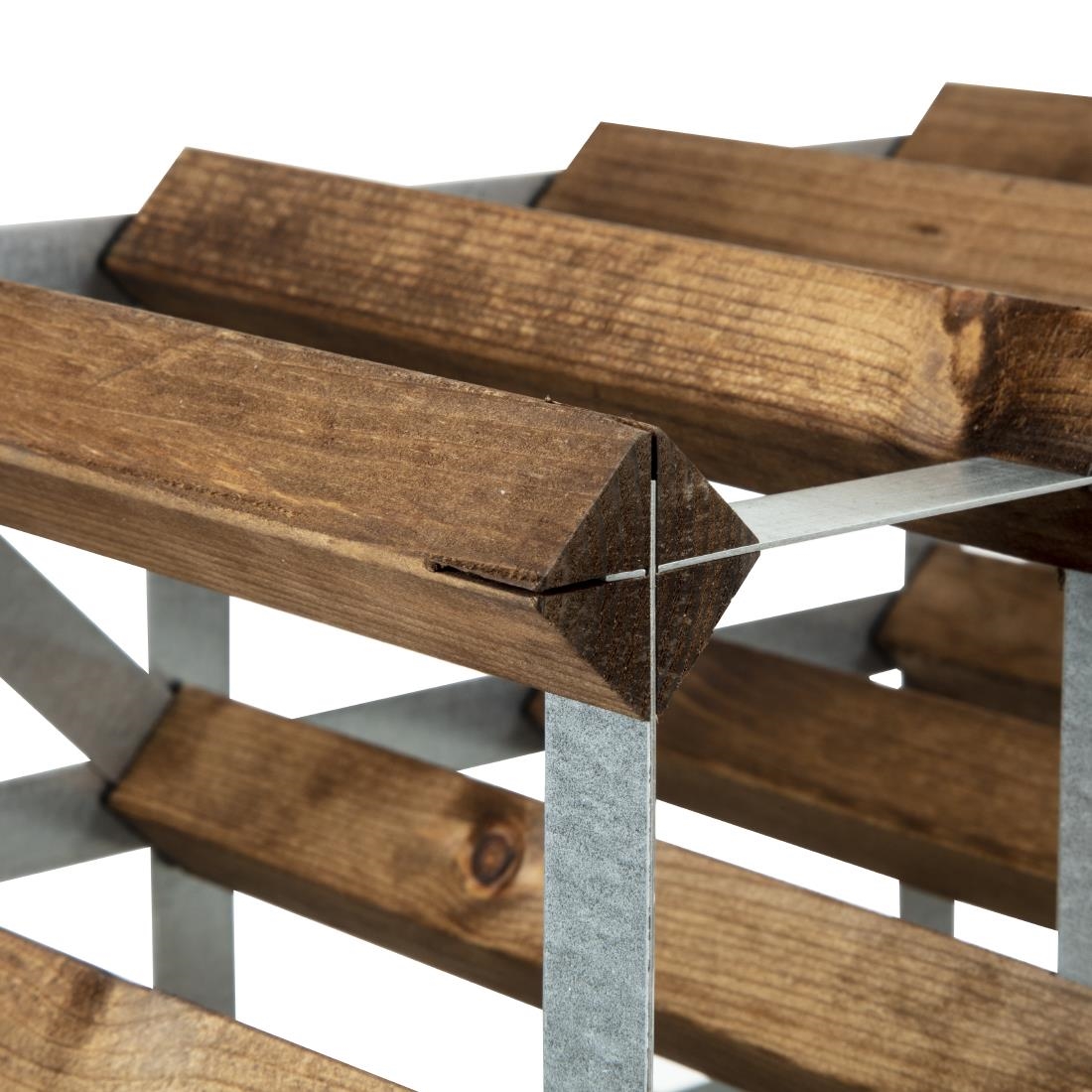 Wijnrek donker hout 42 flessen