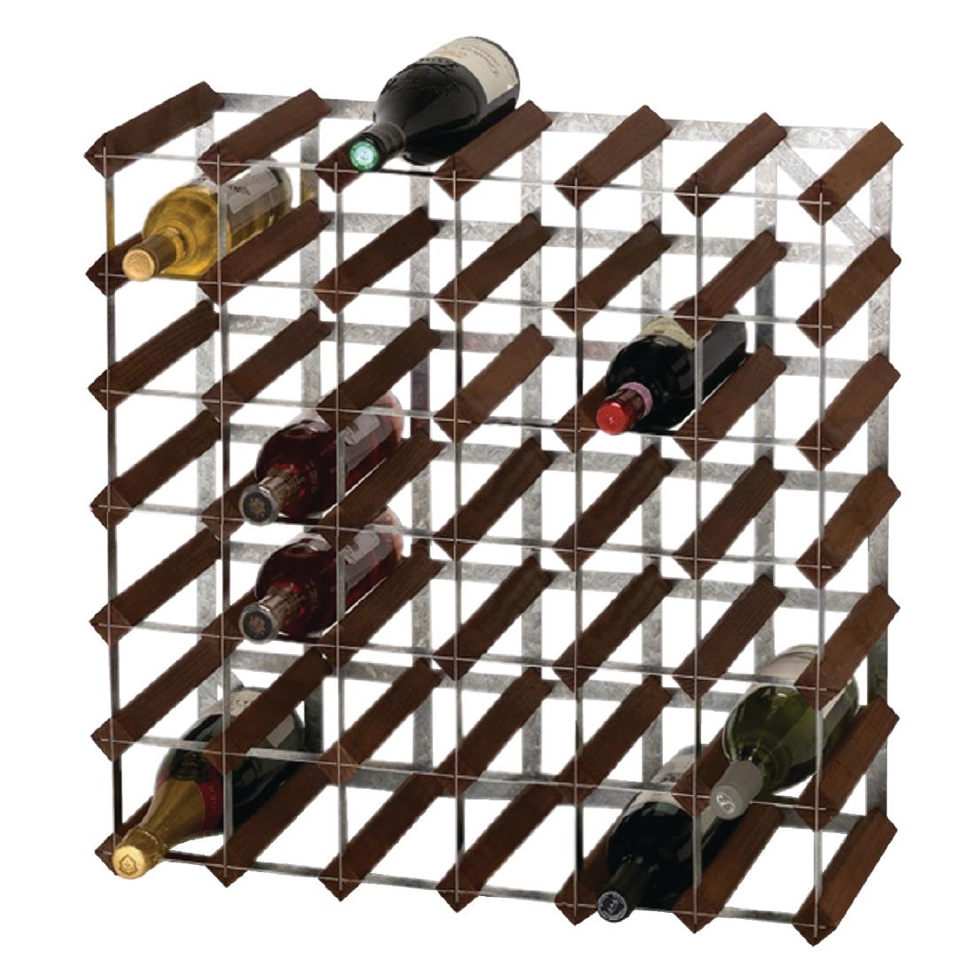Wijnrek donker hout 42 flessen