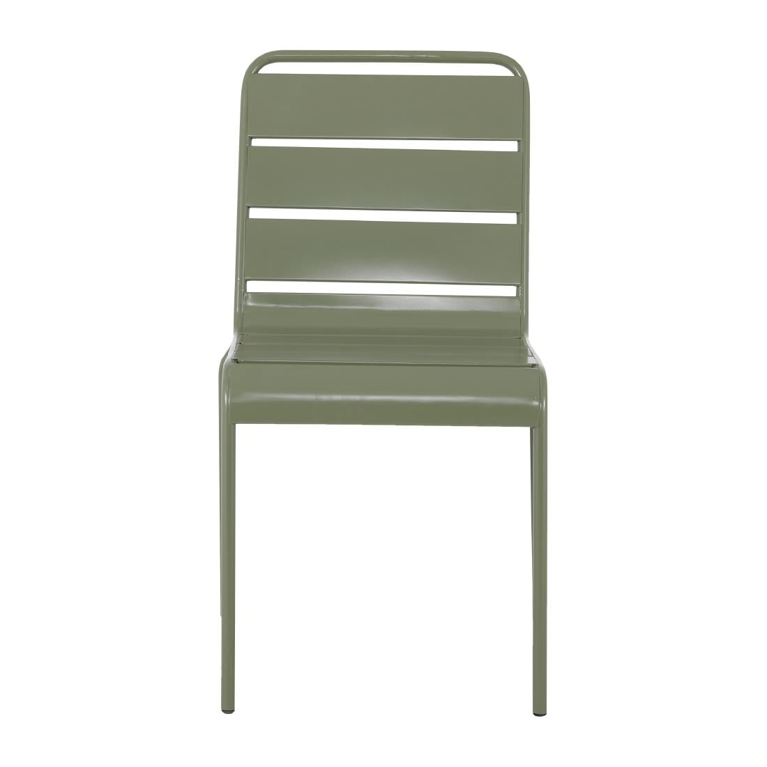 Bolero Amalfi Gelat Staal Stoel Olijfgroen (4 stuks)