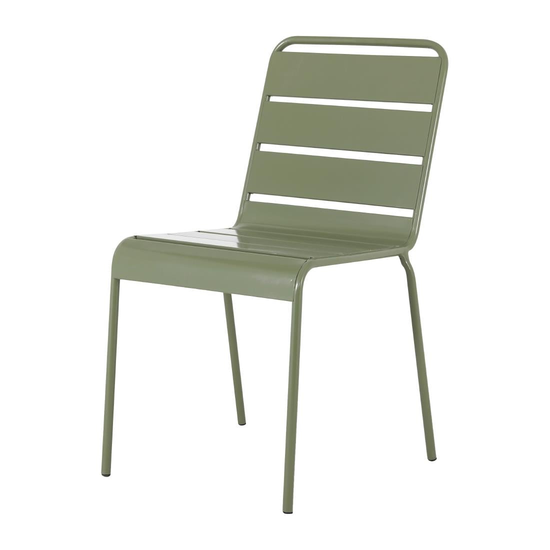 Bolero Amalfi Gelat Staal Stoel Olijfgroen (4 stuks)
