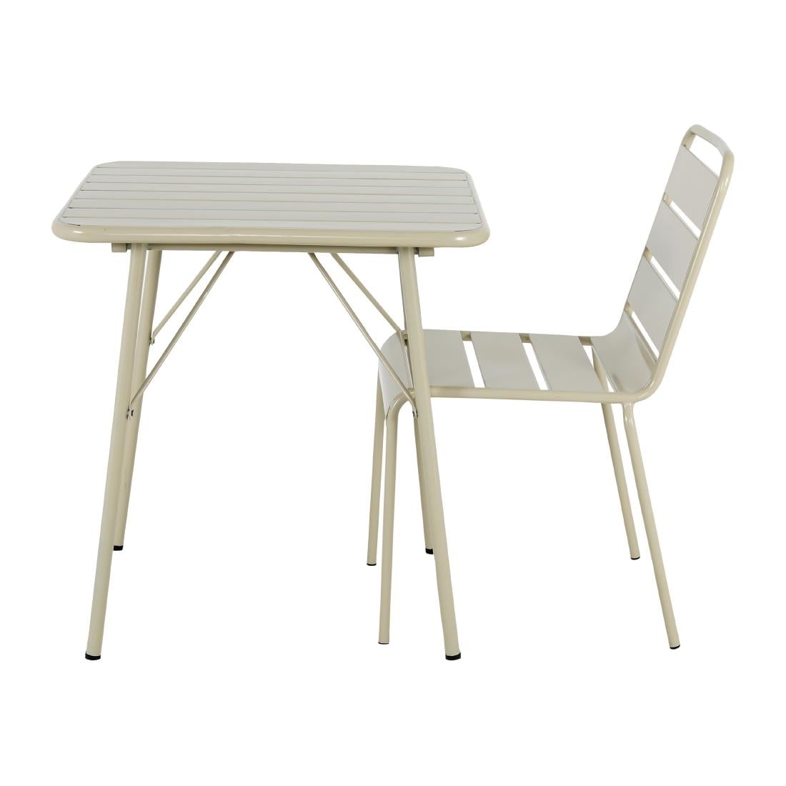 bolero amalfi vierkante gelat staal inklapbare tafel taupe 700mm Bolero Amalfi Vierkante Gelat Staal Inklapbare Tafel Taupe 700mm