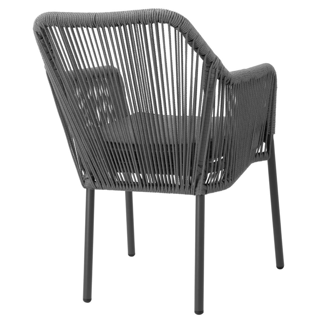 Bolero Bay PE gevlochten rattan outdoor armstoelen antraciet (2 stuks)
