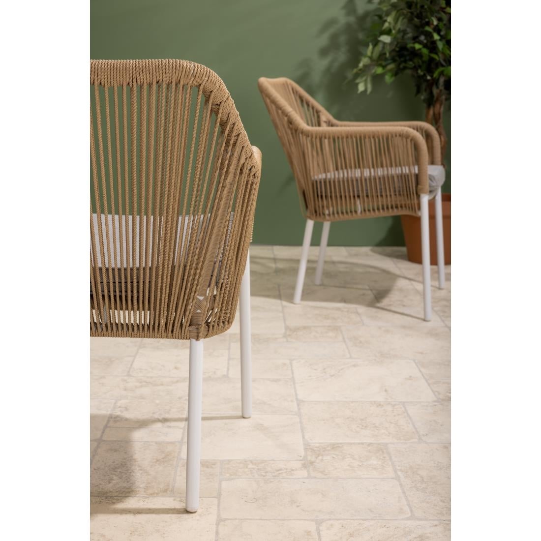 Bolero Bay PE gevlochten rattan outdoor armstoelen honingkleur (2stuks)