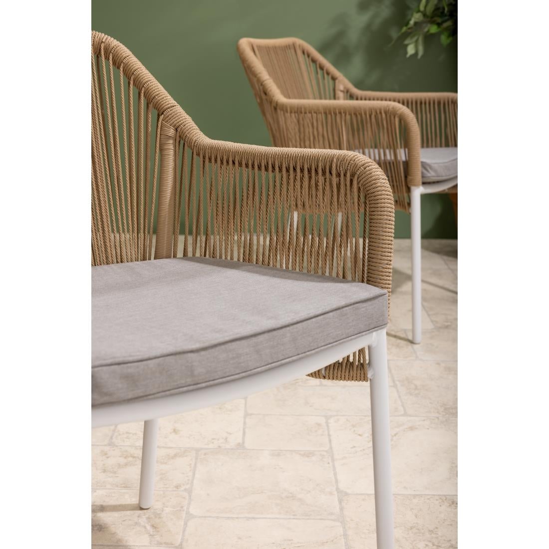 Bolero Bay PE gevlochten rattan outdoor armstoelen honingkleur (2stuks)