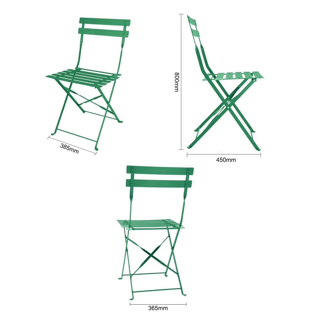 Bolero Perth Bosgroene Stijl Stalen Inklapbare Stoelen (2stuks)