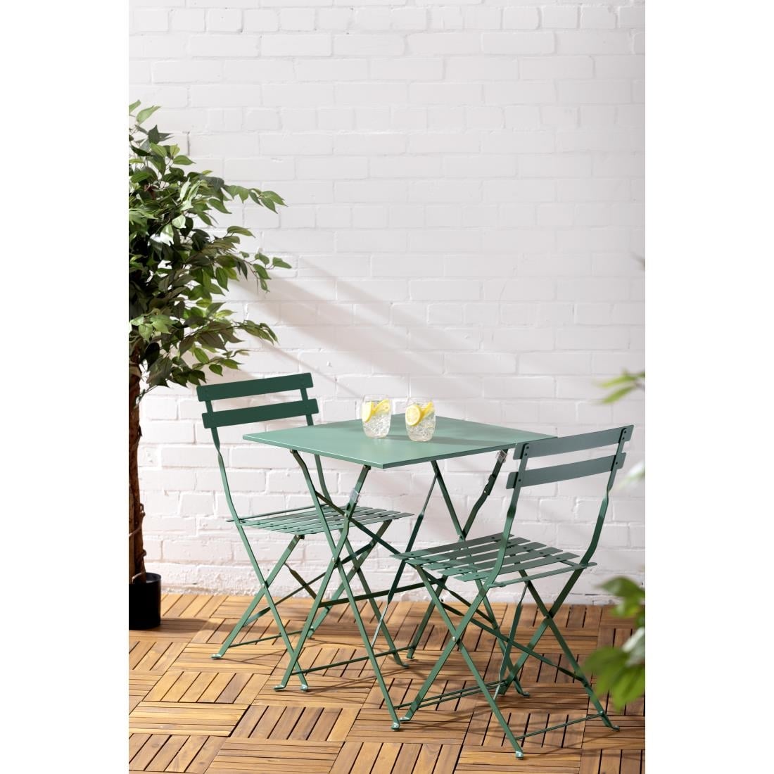 Bolero Perth Bosgroene Stijl Stalen Inklapbare Stoelen (2stuks)