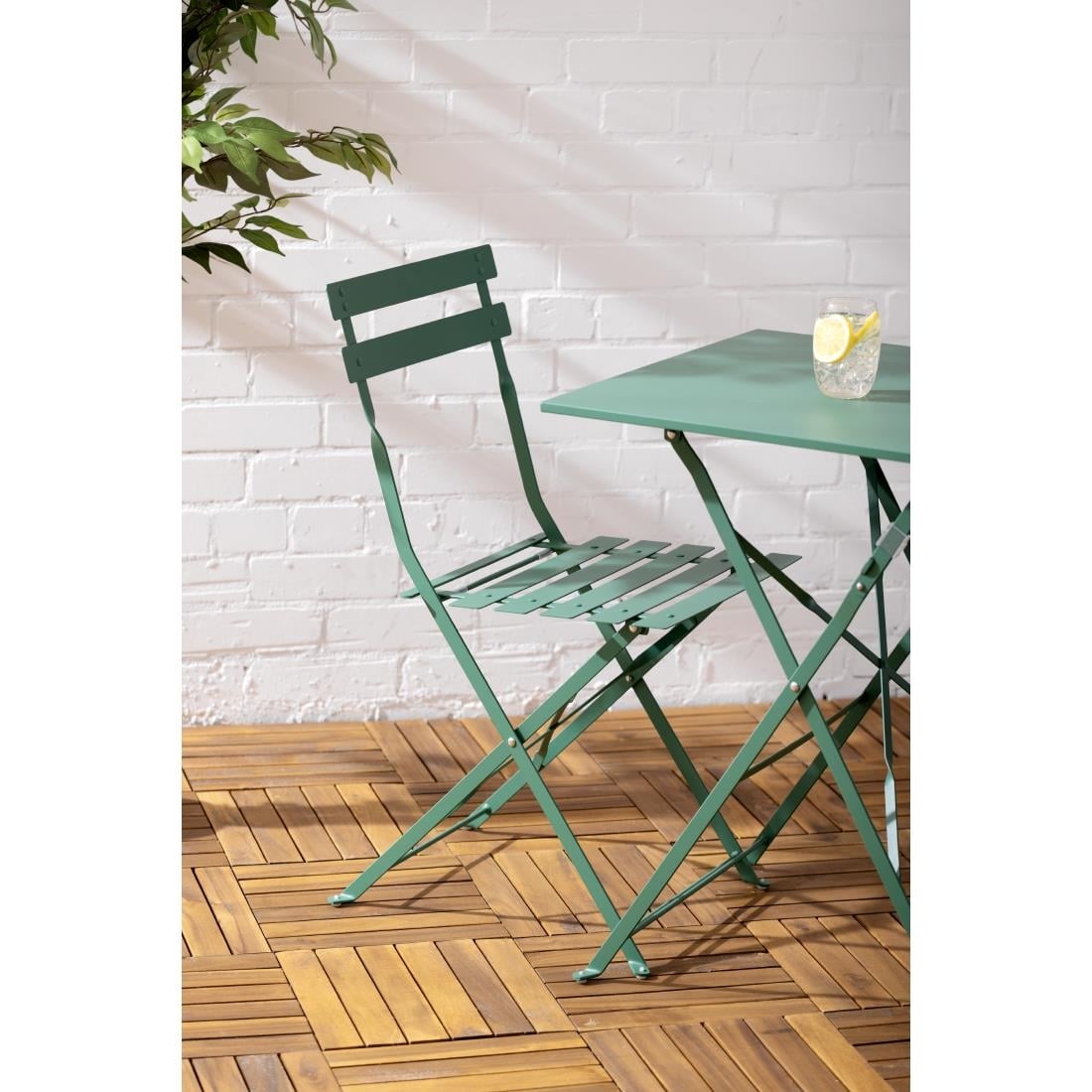 Bolero Perth Bosgroene Stijl Stalen Inklapbare Stoelen (2stuks)