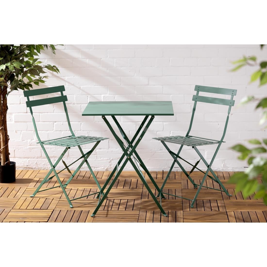 Bolero Perth Bosgroene Stijl Stalen Inklapbare Stoelen (2stuks)