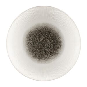 Churchill Bamboo diepe coupe borden met print in het midden kwartszwart 281mm (12 stuks)