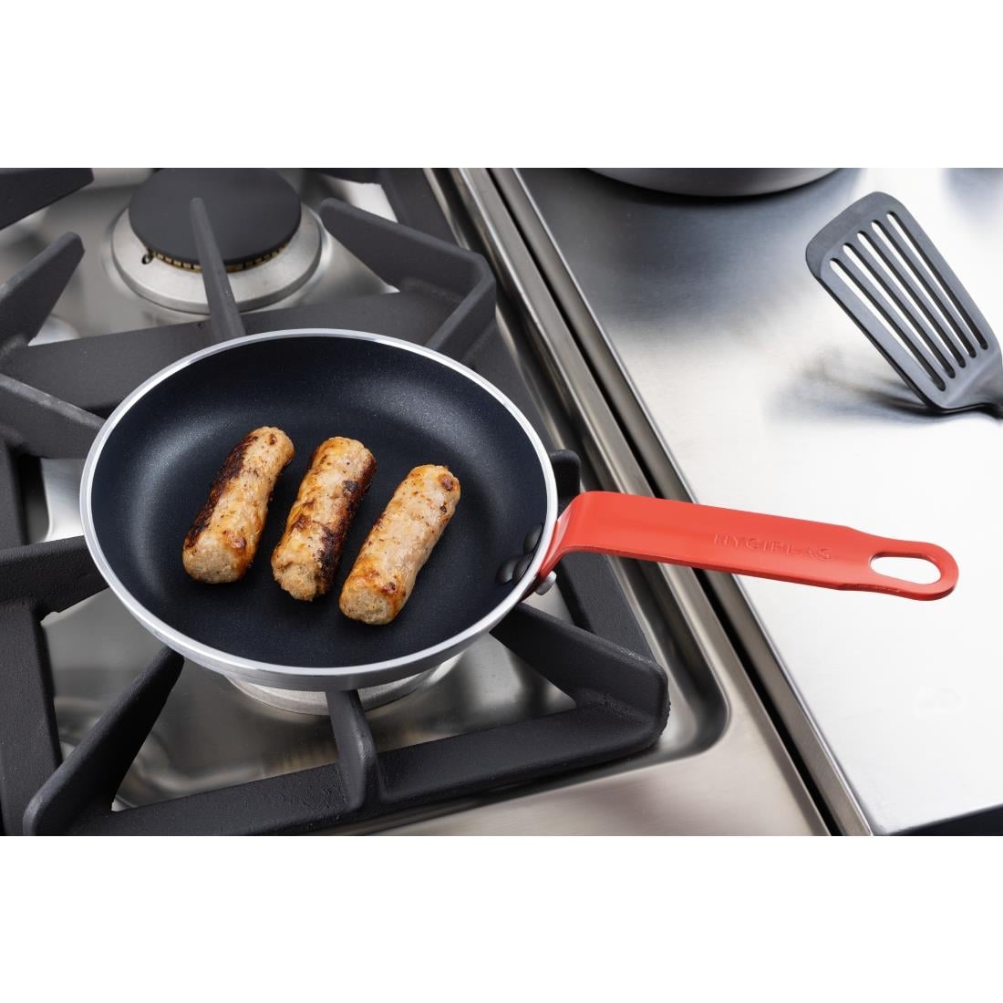 Hygiplas aluminium koekenpan Teflon Platinum Plus anti-aanbaklaag rood 20cm