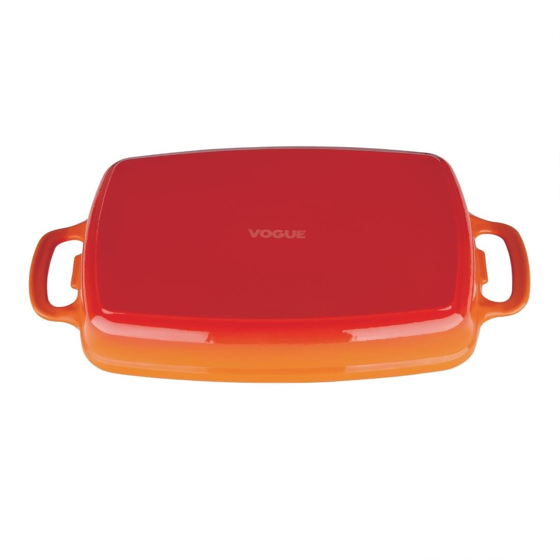 Vogue rechthoekige gietijzeren ovenschaal oranje 1,8L
