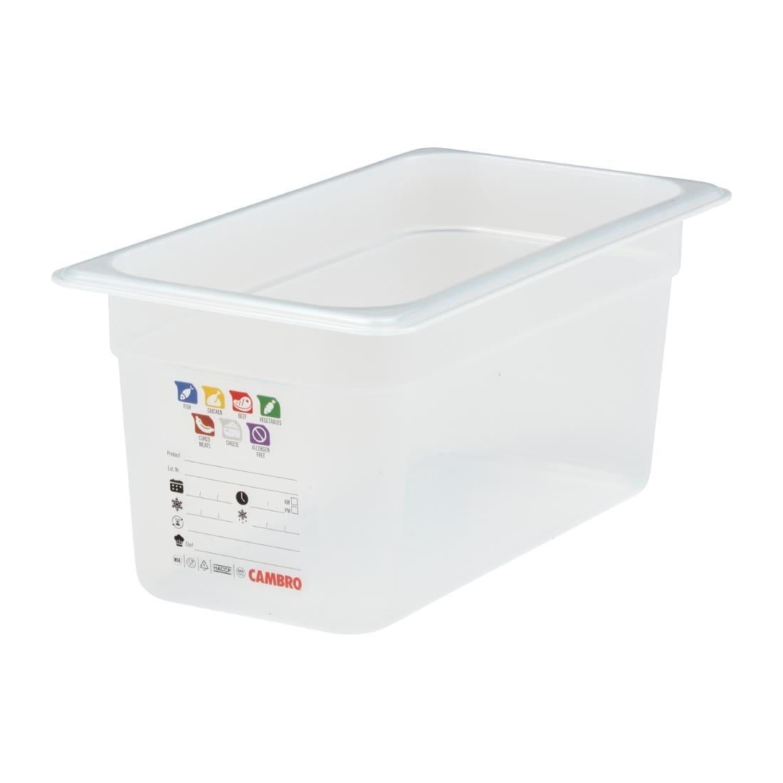 Cambro Safetrak IML polypropyleen voedselopslagbak 1/3 GN 150mm
