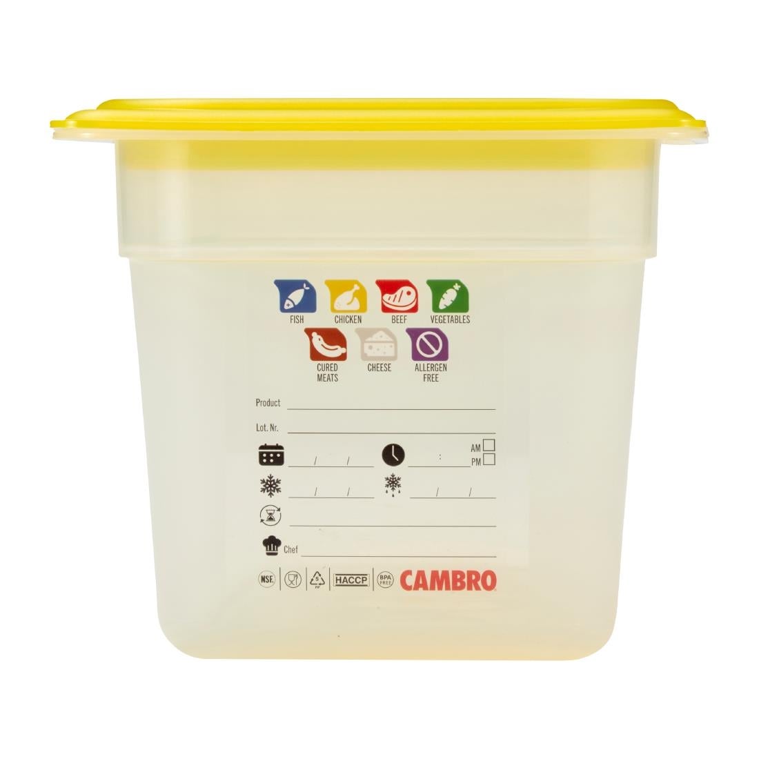 Cambro Safetrak IML polypropyleen voedselopslagbak 1/3 GN 150mm