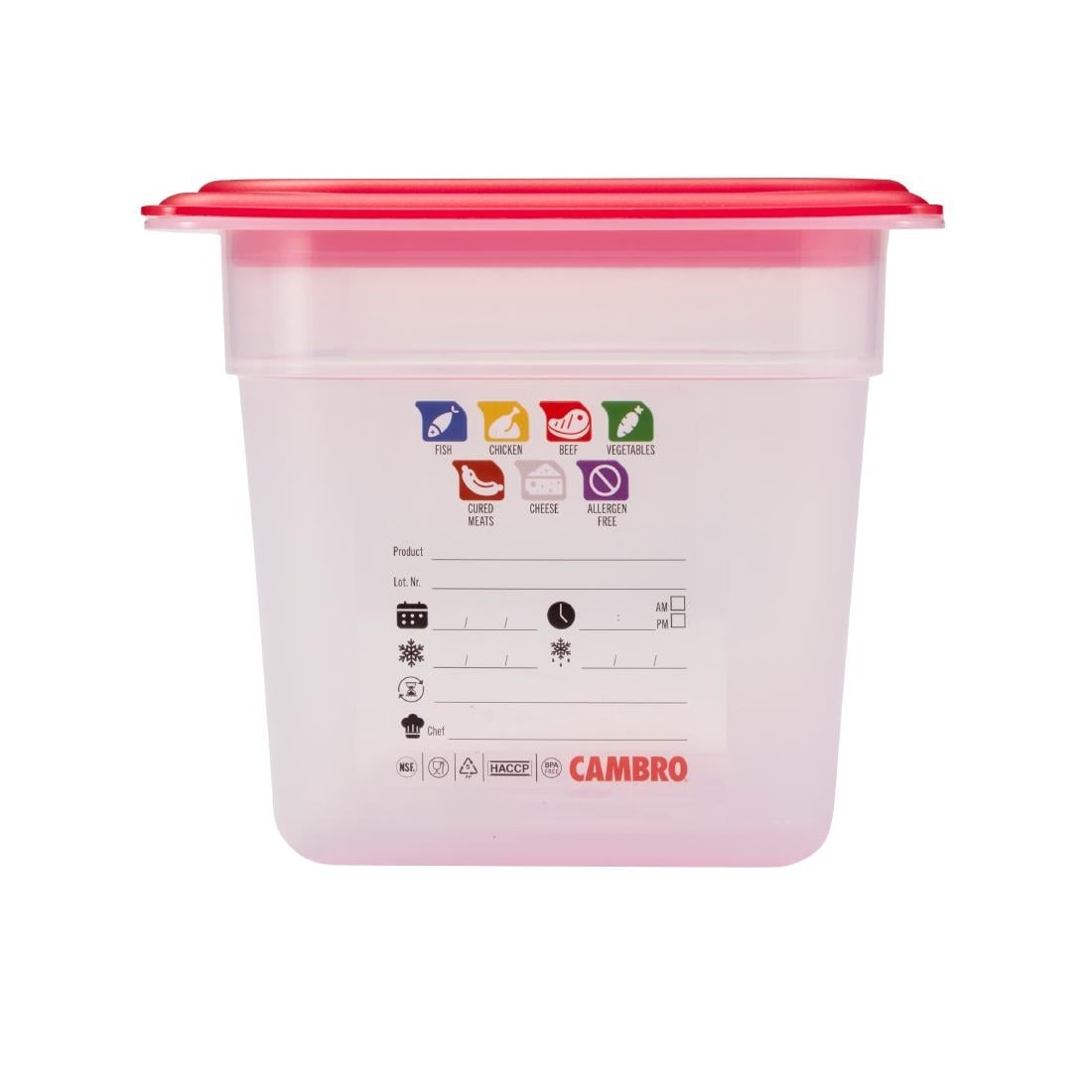 Cambro Safetrak IML polypropyleen voedselopslagbak 1/3 GN 150mm