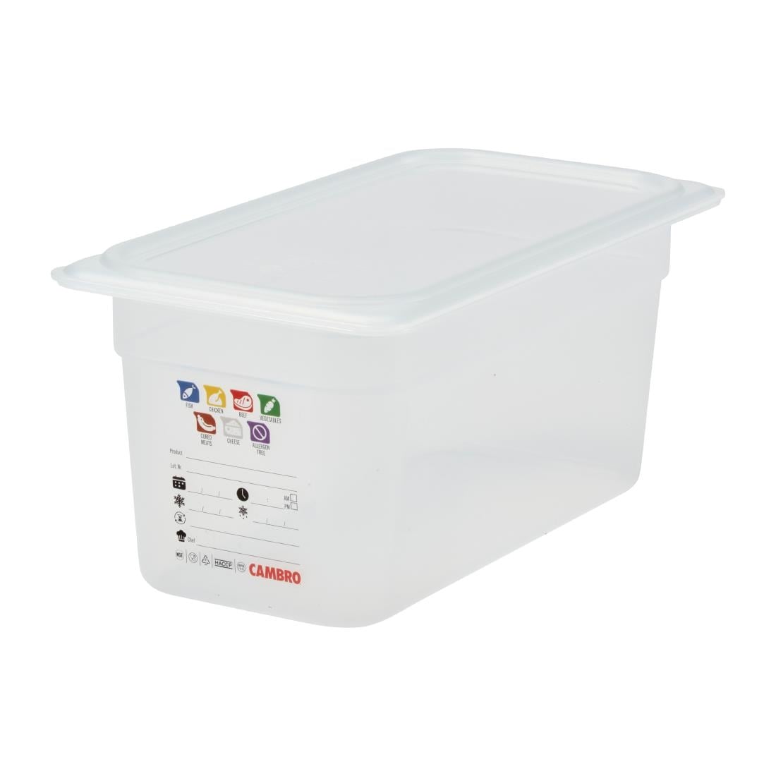 Cambro Safetrak IML polypropyleen voedselopslagbak 1/3 GN 150mm