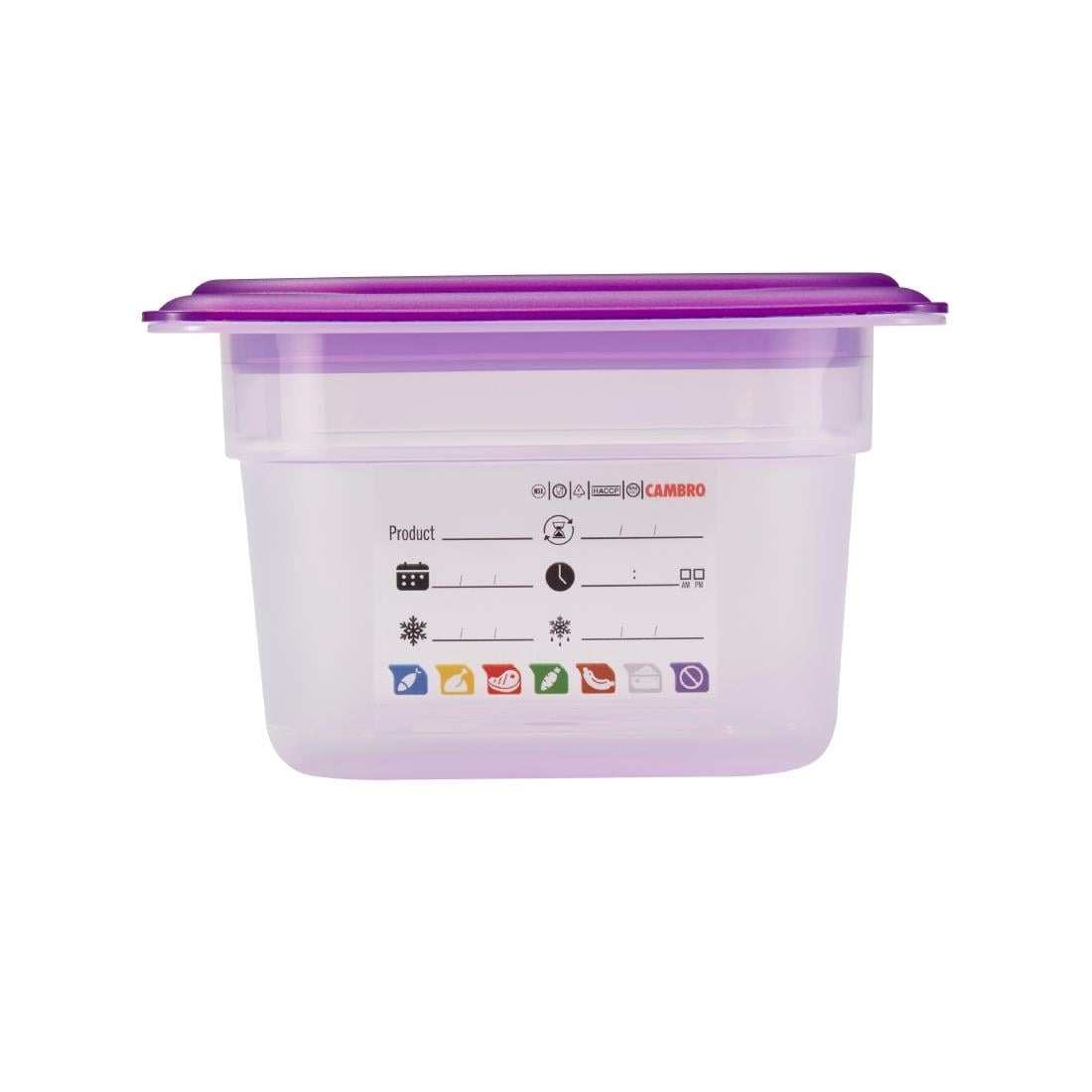 Cambro Safetrak IML polypropyleen voedselopslagbak 1/4 GN 100mm