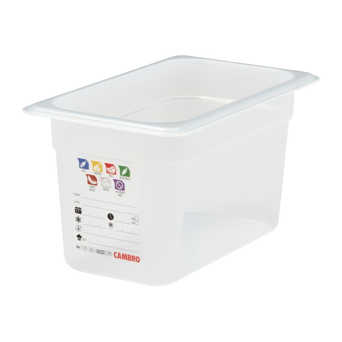 Cambro Safetrak IML polypropyleen voedselopslagbak 1/4 GN 150mm