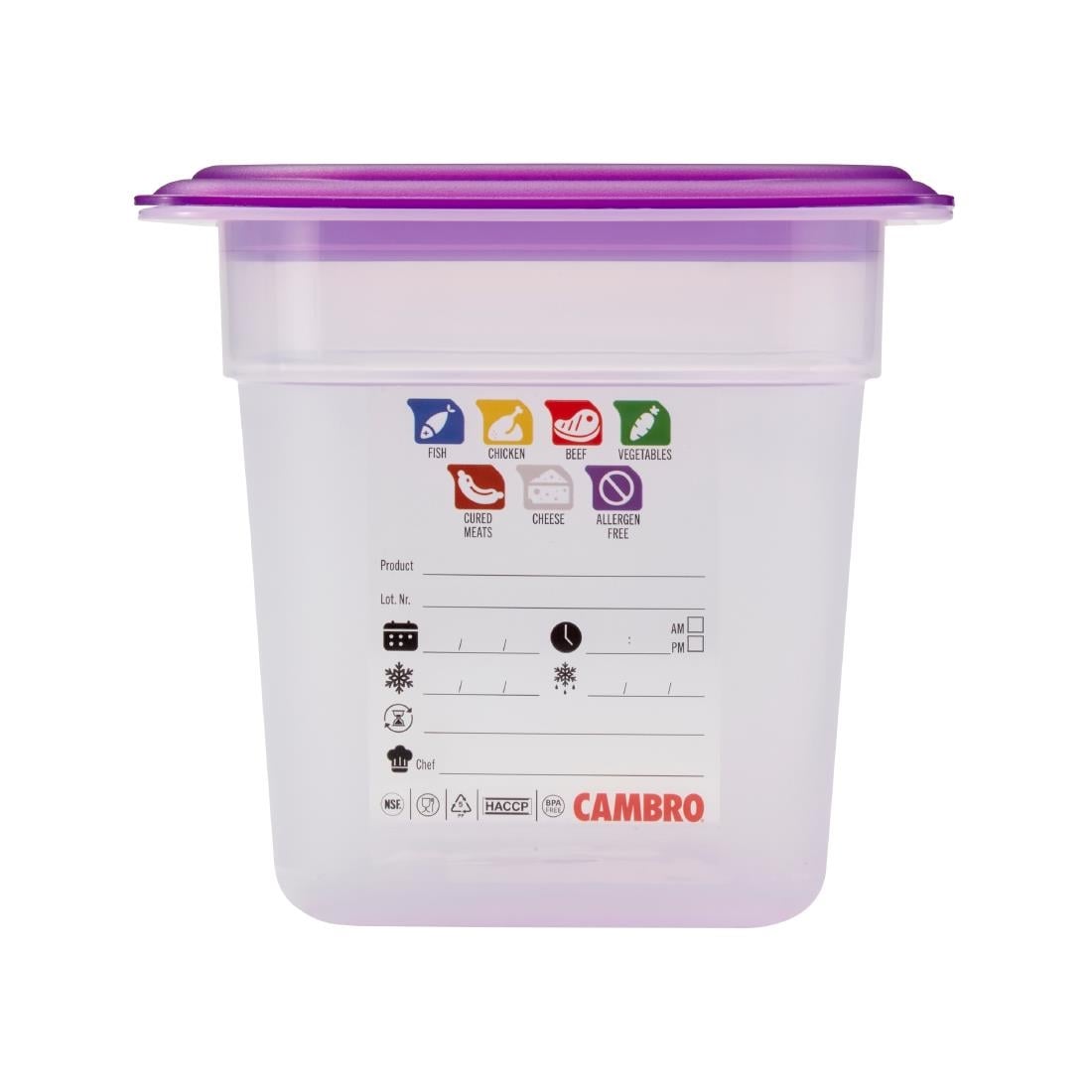 Cambro Safetrak IML polypropyleen voedselopslagbak 1/4 GN 150mm