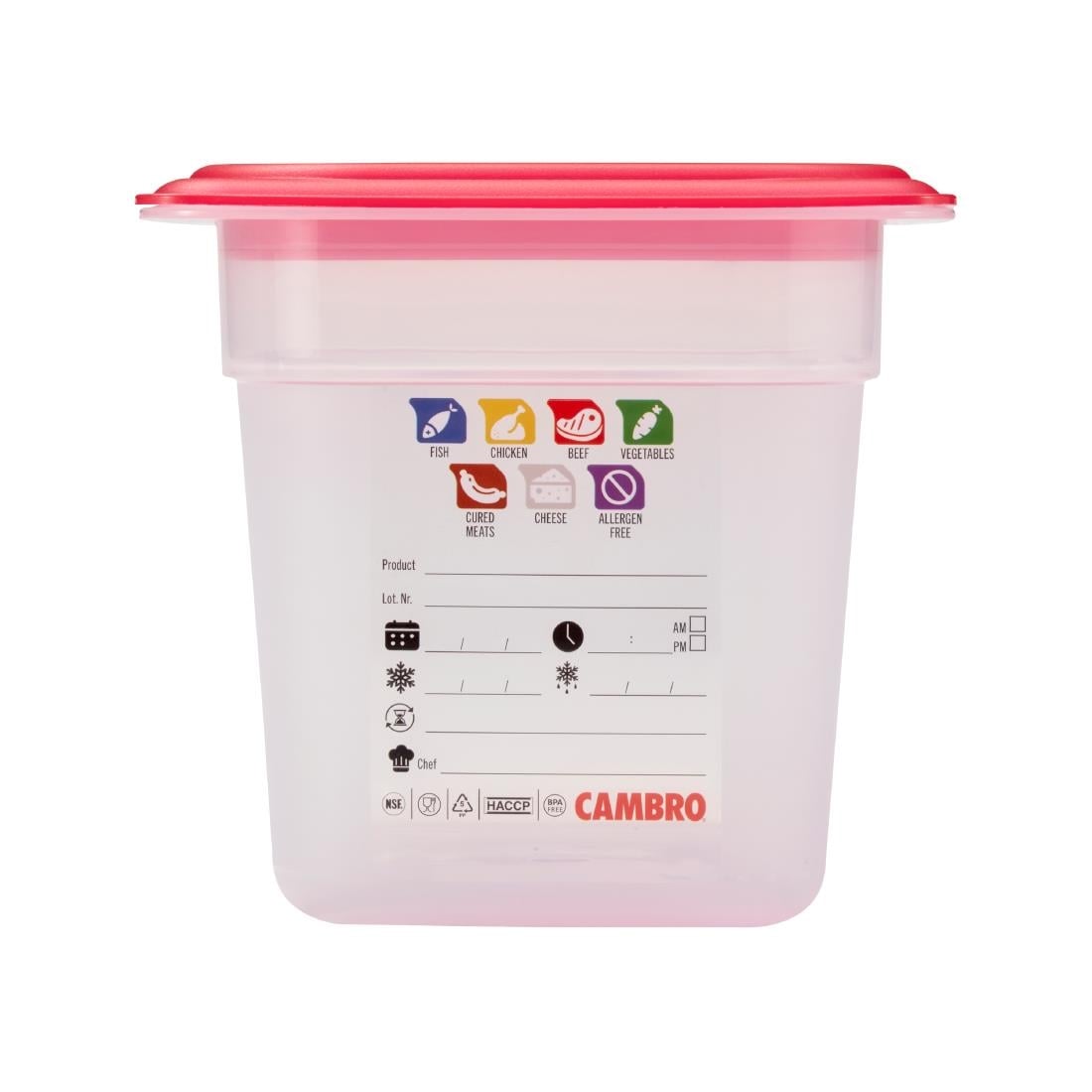 Cambro Safetrak IML polypropyleen voedselopslagbak 1/4 GN 150mm